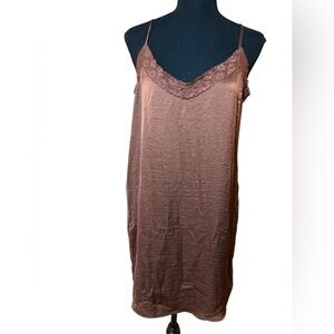 NWT Vintage Aeropostale Chocolate Lace Trim Slip Dress